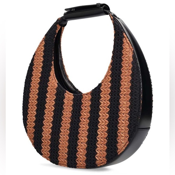 NWT STAUD Woven Raffia Moon Tote Bag - Picture 5 of 12